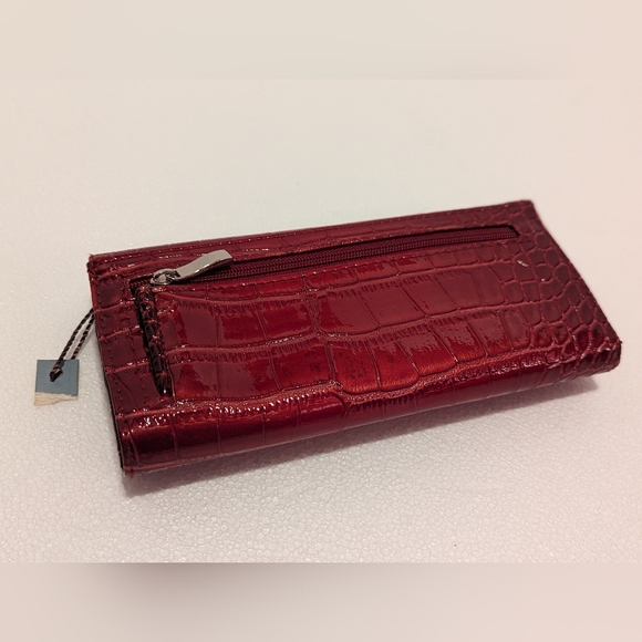 Kate Landry Red Croco Clutch Wallet - Picture 3 of 7